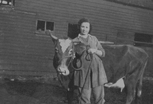 Мэри с молочной коровой-призером на ферме «Сьюардстоун Холл» вблизи г. Чингхолла.