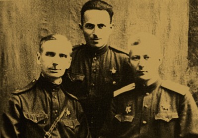 Е.М. Сергеев с офицерами штаба Южного фронта. 1943 г.