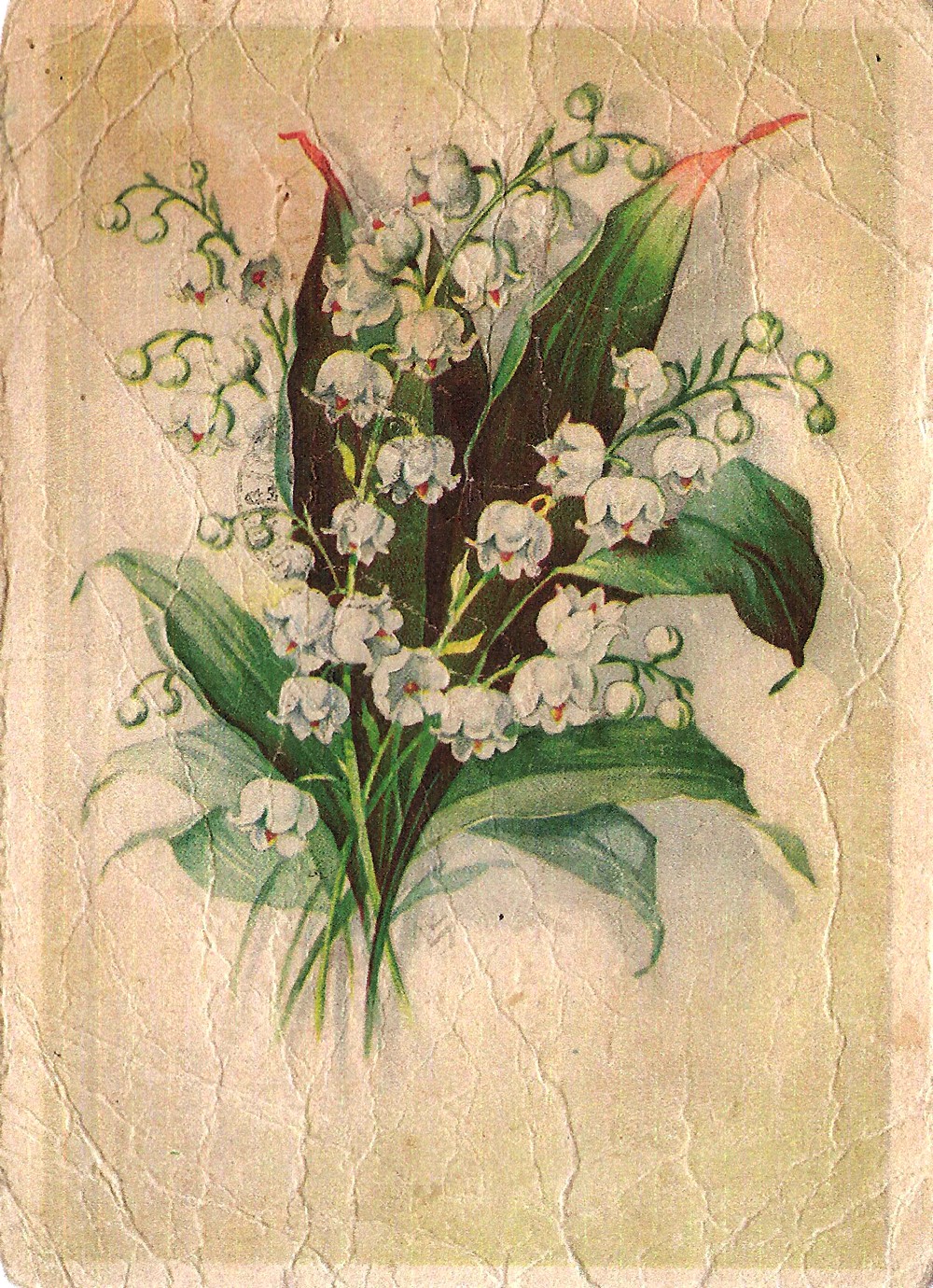 Открытка с ландышами Бориса Серебрякова