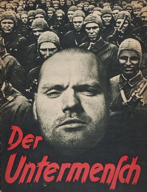 Плакат с надписью "Недочеловек"